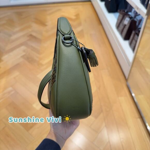 NWT Coach Carmen Mini Crossbody Bag in Patchwork CCE64 Gunmetal/Olive Multi - Picture 2 of 11